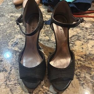 Black open toe heels